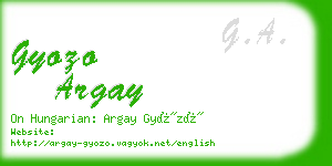 gyozo argay business card